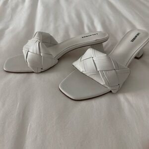 Chic White Heeled Sandals
